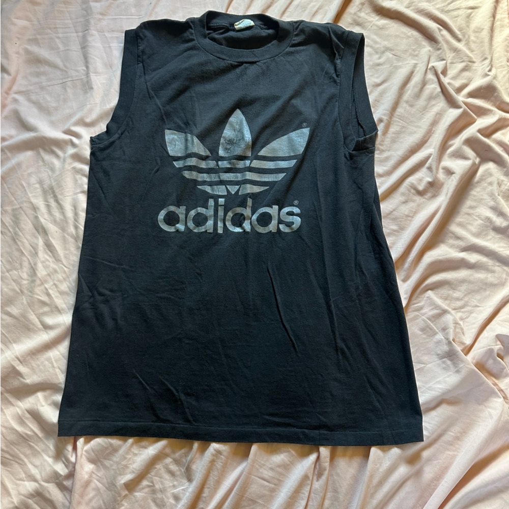 Vintage Adidas Trefoil Black Sleeveless Tank Top
